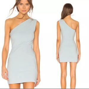 NWT Michael Costello x REVOLVE Ava Dress One Shoulder in Ice Blue- Size Small